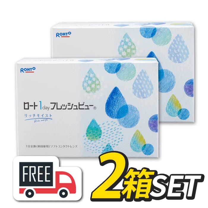 ロート ワンデーフレッシュビュー リッチモイスト 2箱（1箱90枚入）コンタクトレンズ 1日使い捨て 1day