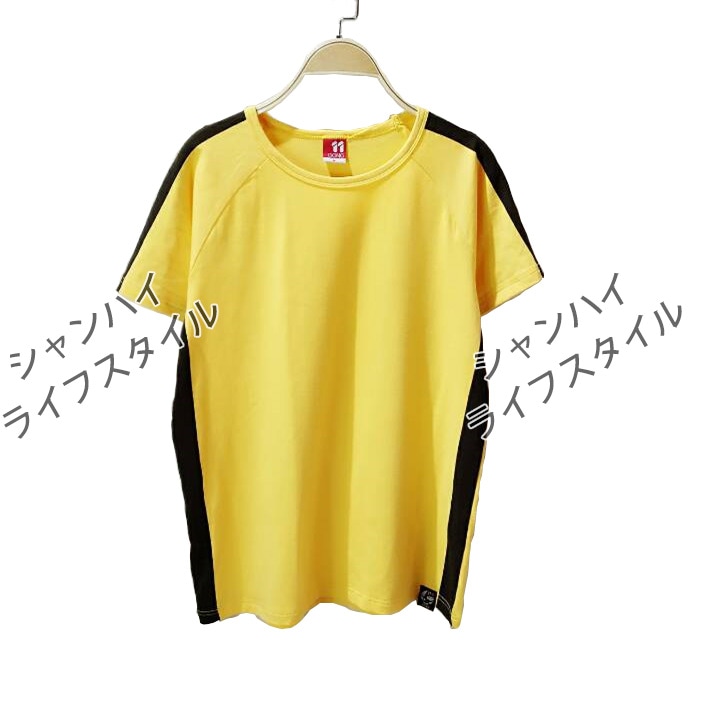 2枚セット 選べる4Size 半袖Tシャツ ブルースリー 死亡遊戯 トラックスーツ型 丸襟 男女兼用