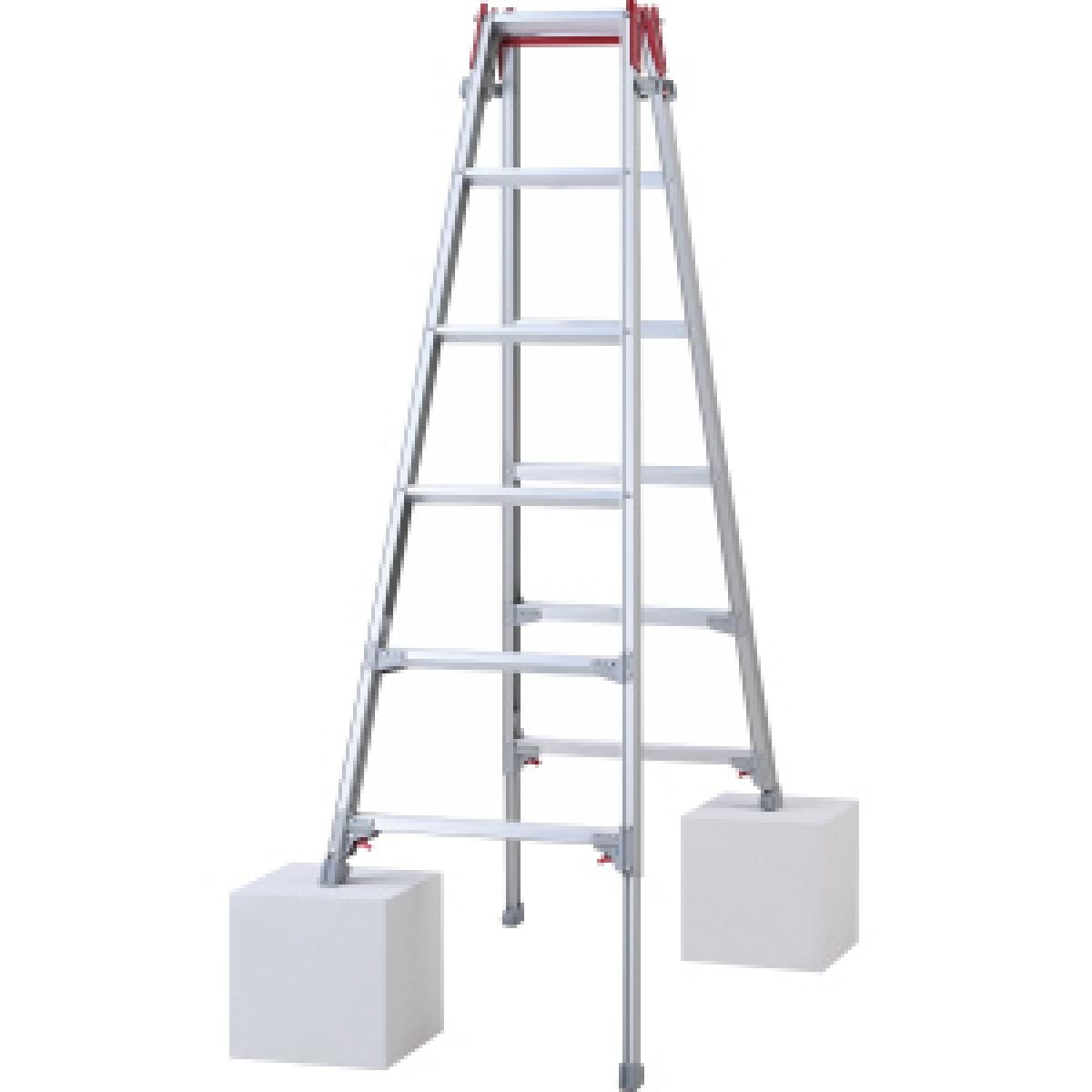 【在庫有・即納】長谷川工業(Hasegawa) 脚部伸縮式はしご兼用脚立(ワンタッチバー付) 6尺 RYZ-18d 脚立 脚立作業用