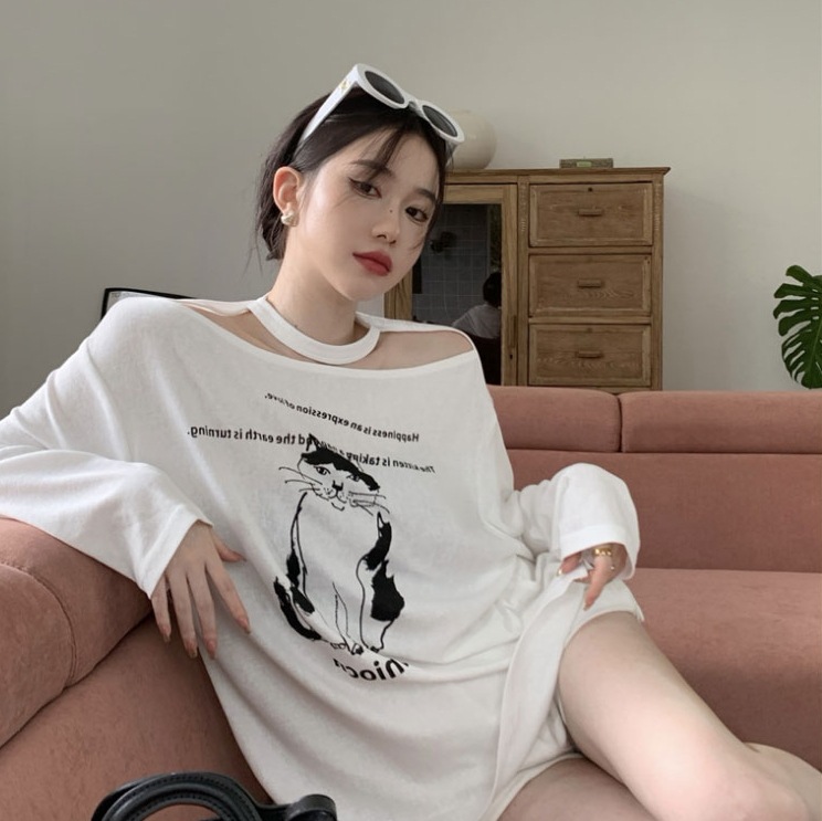 プリントカットソー トップス カットソー 袖あり 長袖 ラウンドネック かわいい 大人可愛い きれいめ シンプル カジュアル 大人 上品 おしゃれ お洒落 大人可愛い 大人女子 こなれ感 キュート 5,442円