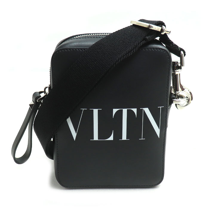 Valentino Garavani ヴァレンティノ・ガラヴァーニ スモールクロス VLTN ショルダーバッグ ブラック メンズ 中古