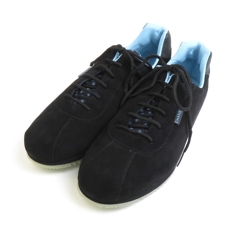 シャネル CHANEL スニーカー 7 ココマーク スエード ブラック/ブルー レディース e59720i