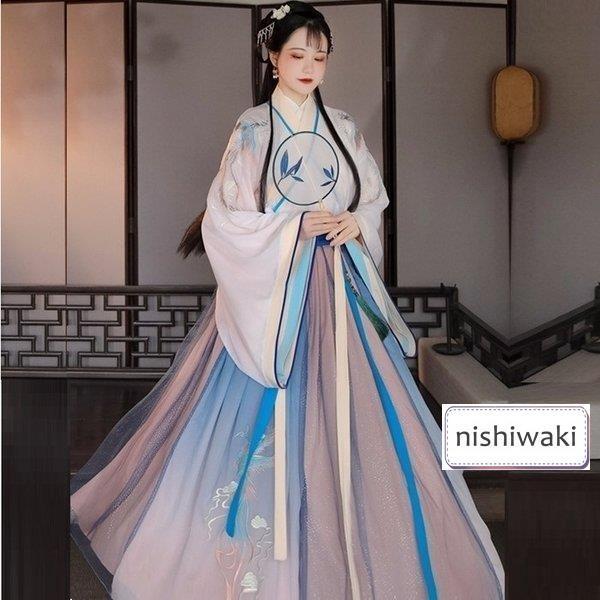 撮影 チャイナ服 中華服 漢服 ロングドレス 中国古代衣装 唐装漢服 コスプレ ステージ ワンピース チャイナドレス 漢服仙女 2色入 おしゃれ 中国古風 女性