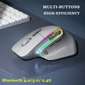 人間工学に基づいたワイヤレスゲーミングマウス,Bluetooth,USB-C rgb,充電式,5 dpi,9つのマルチボタン,コンピューター,タブレット用