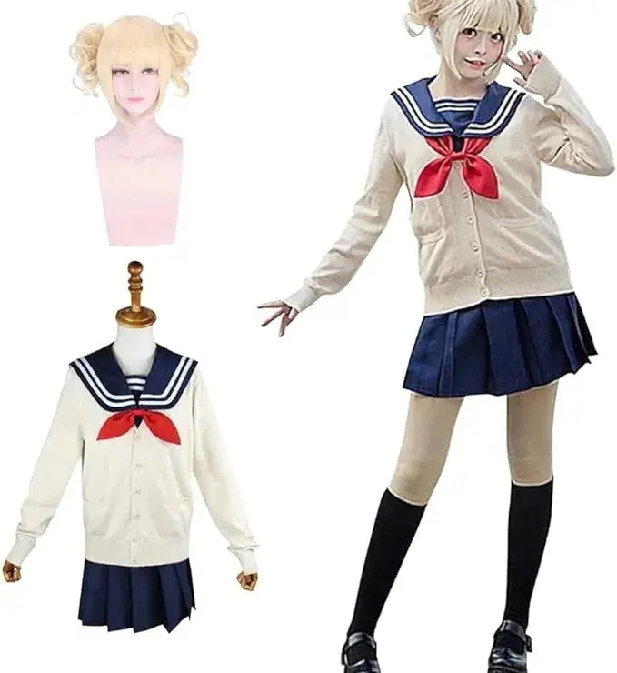 トガヒミコ トガちゃん コスプレ 渡我被身子 コスプレ衣装 『ウィッグ付』僕のヒーローアカデミア トガヒミコ セーラー服 制服 カーディガン アニメ ハロウィン 仮装 トガ ヒミコ