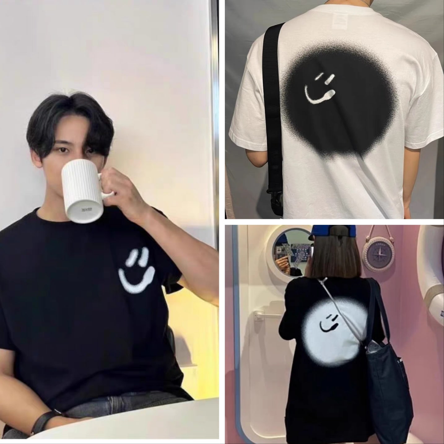 SEVENTEEN ミンギュ MINGYU 着用！Blur Smiley Ball T-shirt 2色