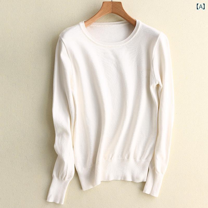 ファッション 服 オシャレ カワイイ シンプル 大カワイイ サイズ 婦服 秋 ソリッドカラー ウール セーター プルオーバー ラウンドネック