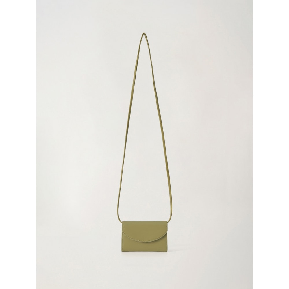 何も書かれていないレザーカードホルダー (オリーブ)