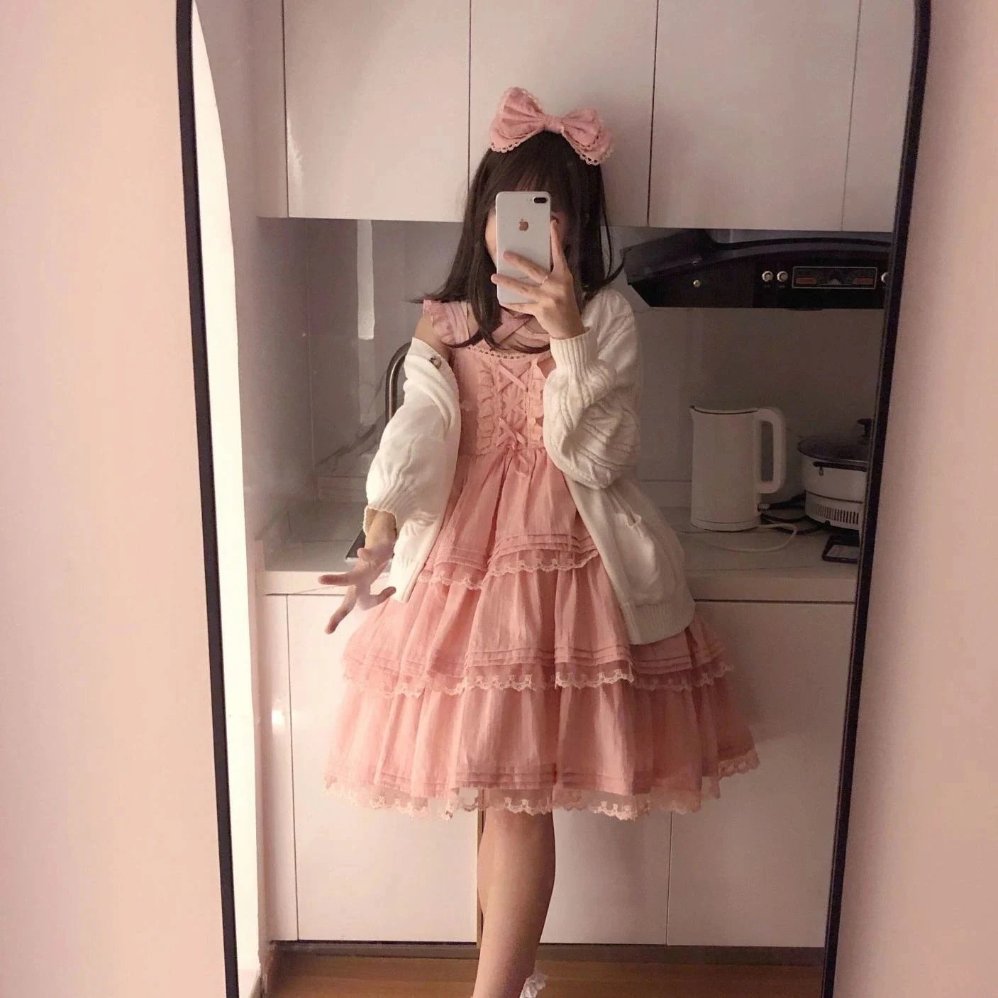 ロリー Lolita キャミソールワンピース セクシー かわいい 二次元 初心者 セット ワンピース 髪飾りを含める