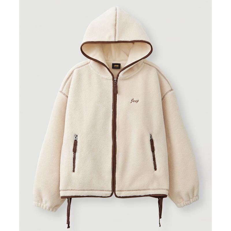 JQ4TZF461 アイボリー ストリング ライン ぼぐり フード ジップアップ 21,553円