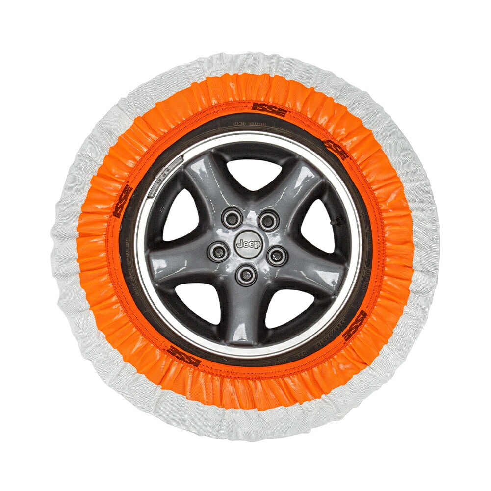 布製 タイヤチェーン スーパー スノーソックス SUPER SNOW SOCKS 簡単装着 滑り止め タイヤ滑り止め 冬 雪 サイズ54 70 ホワイト Tire Chains Super Snow