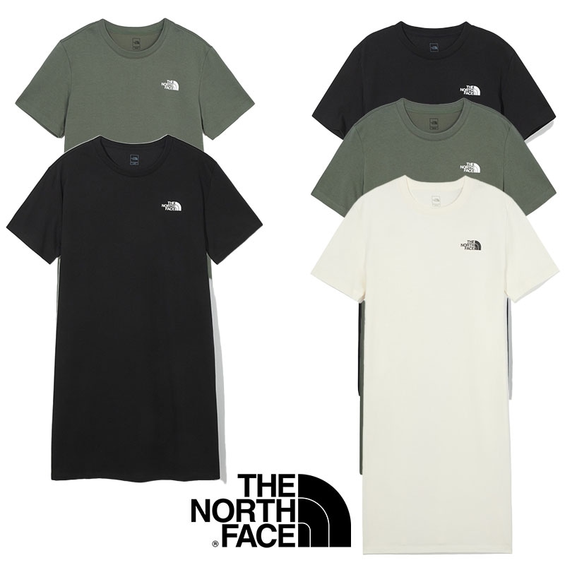 NT7ZQ42 NT7ZQ41 W’S ESSENTIAL S/S MINI / MIDI DRESS 韓国 ノースフェイス ワンピース レディース 半袖 ロング ラウンド Tシャツ 夏 レディース