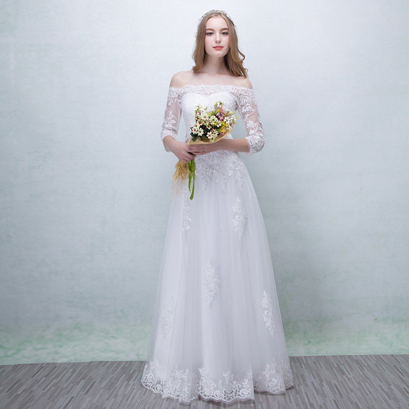 ウェディングドレス 長袖 安い aラインドレス ウエディングドレス 二次会 花嫁 パーティードレス