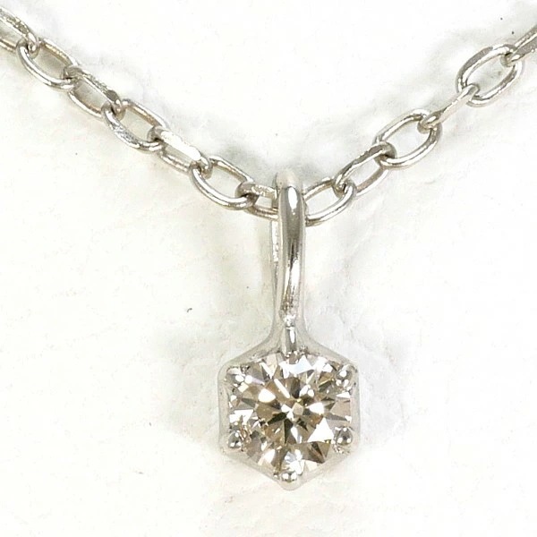 K10 10金 WG ホワイトゴールド ネックレス ダイヤ 0.05 ジュエリー 中古