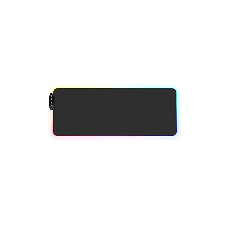 Rukario (ルカリオ) ブラック RGB ゲーム用マウスパッド 15種類の照明モード ソフトで滑らかなマイクロファイバー 防水 特大マウスパッド 31.5 x 11.8インチ