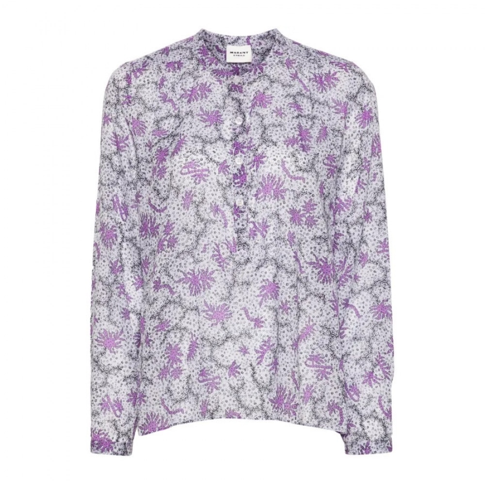 イザベル・マラン エトワール イザベル・マラン コットンボイルブラウス ECRU/LILAC 24AHT0029FA-B3J02E