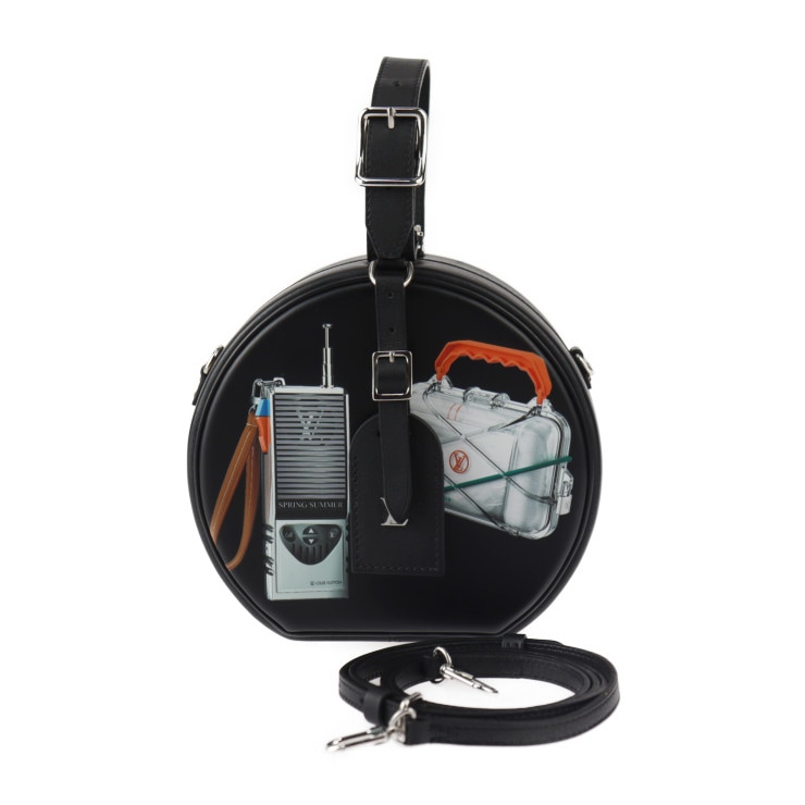 超美品 LOUIS VUITTON ルイ ヴィトン ショルダーバッグ M43659 プティット ボワット シャポー カーフレザー ブラック マルチカラー シルバー金具 プリント柄 ポシェット ビトン