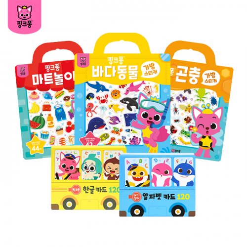 ハングル/アルファベット単語カード120+ステッカーブック3種（テック3）