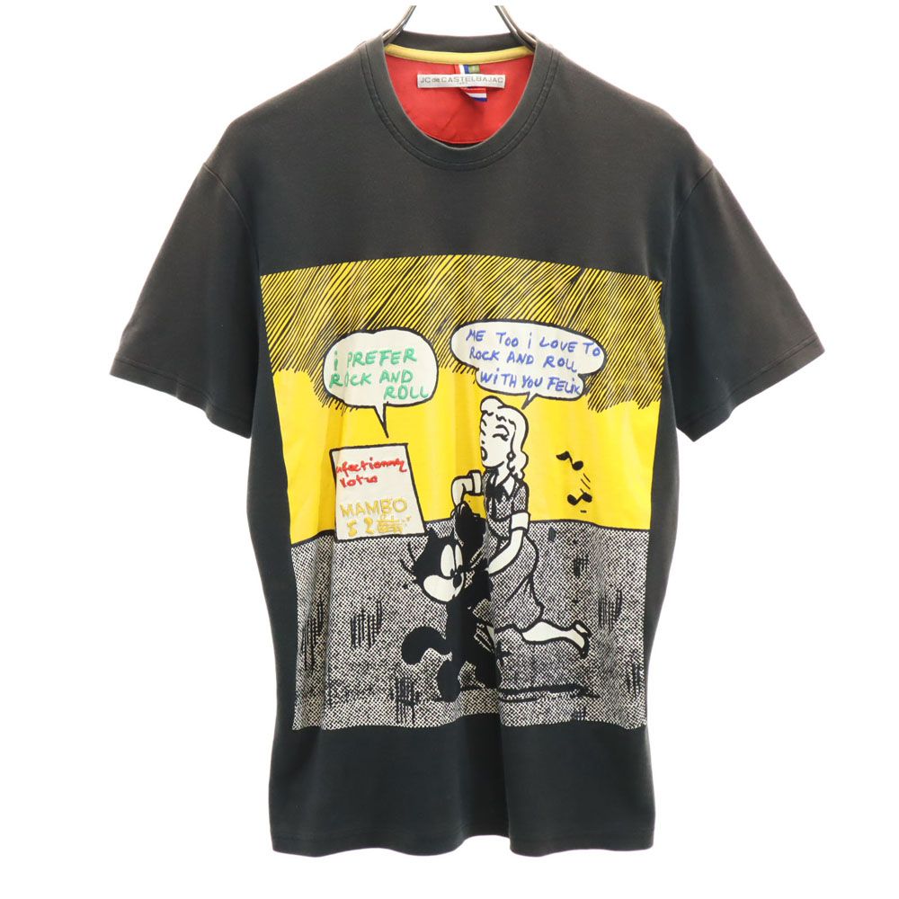 イタリア製 プリント 半袖 Tシャツ S グレー系 メンズ