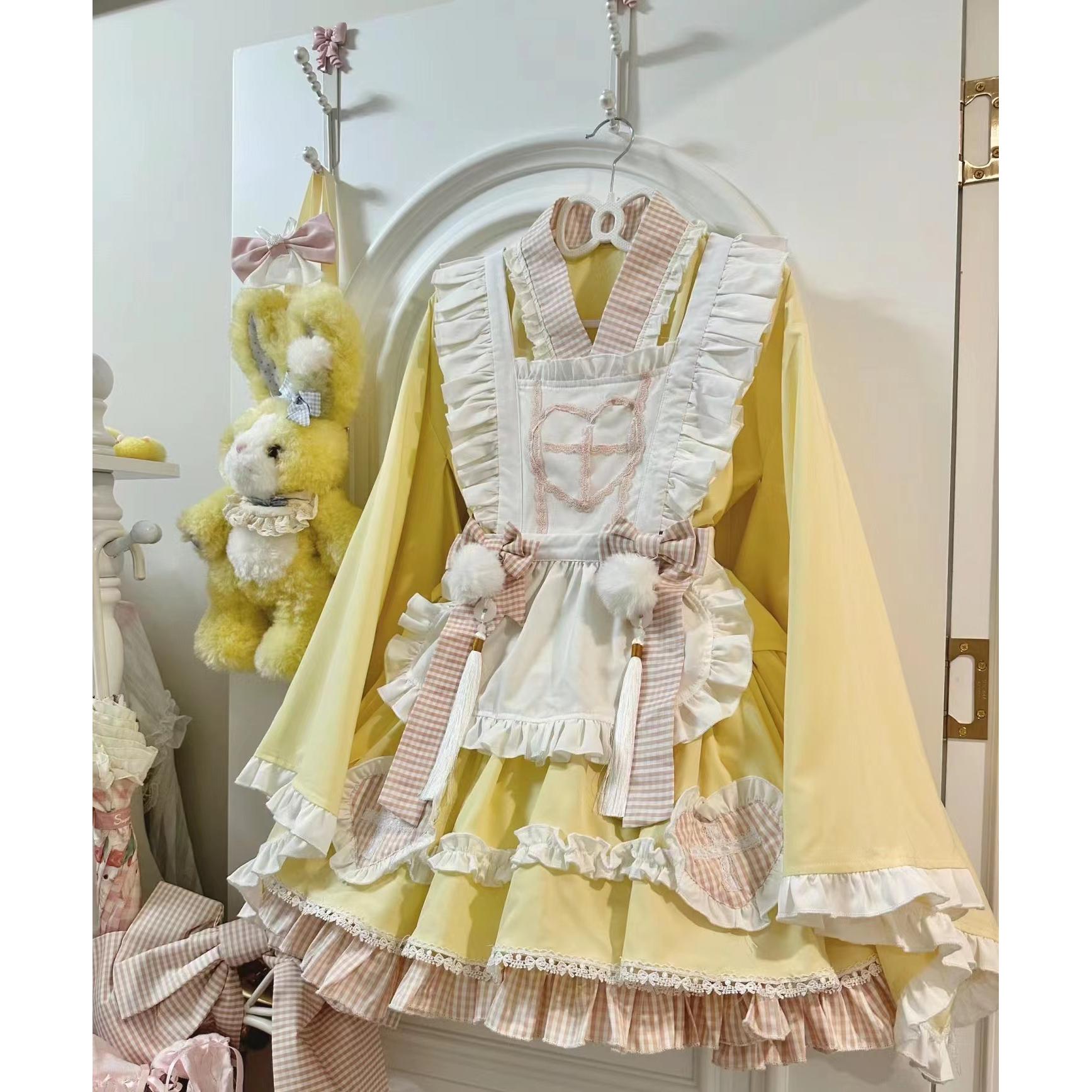 Lolita正规品春夏女仆可爱短款套装连衣裙洛丽塔和风甜美大童公主裙