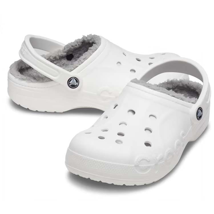 CROCS 205969-11H-M8 BAYA LINED CLOG（ホワイト/ライトグレー・サイズ：M8(26.0cm)） 20596911HM8