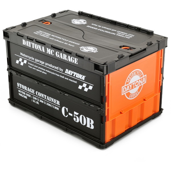 D23059 モーターサイクルガレージ 折り畳みコンテナ ロック付き 50L