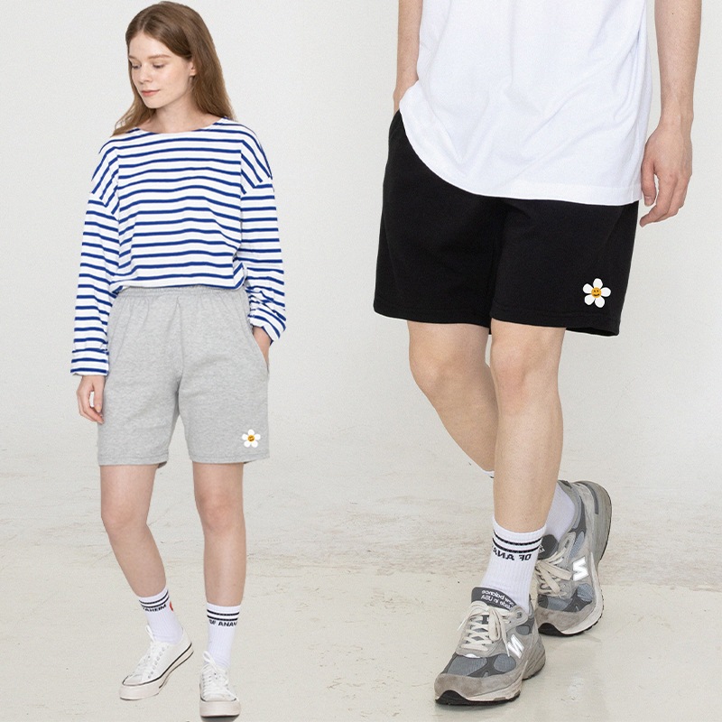 [UNISEX]フラワードットロゴスマイルショートパンツ_2color