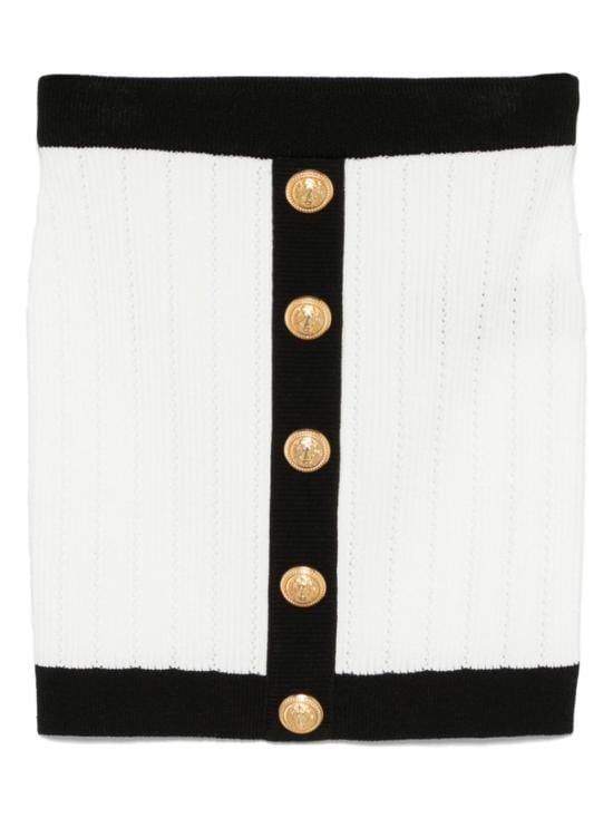 BALMAIN Women Mid Skirts FF1LB039 KI64GAB White