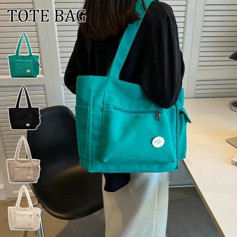 【20点セット】【急速出荷】トートバッグ キャンバスバッグ レディース ハンドバッグ キャンバス 帆布 ショルダーバッグ 斜めがけ 小さめ 大容量 サイドポケット付き マザーズバッグ 白 黒 通学通勤