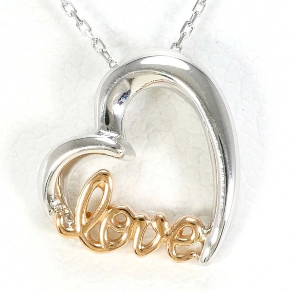 K10 10金 WG ホワイトゴールドPG ネックレス 約40cm ジュエリー 中古