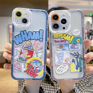 人気 ファッション iPhoneケース トムとジェリー カップル キャラクター 全機種対応 スマホカバー 保護ケース 透明