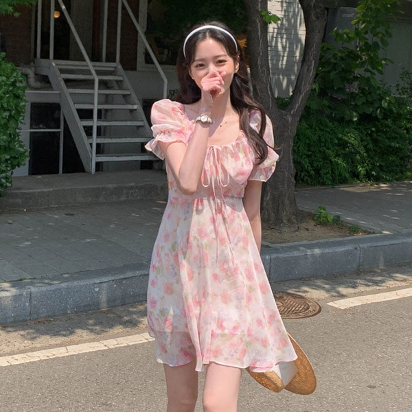 フラワー2wayフリルシフォンミニワンピース op13968