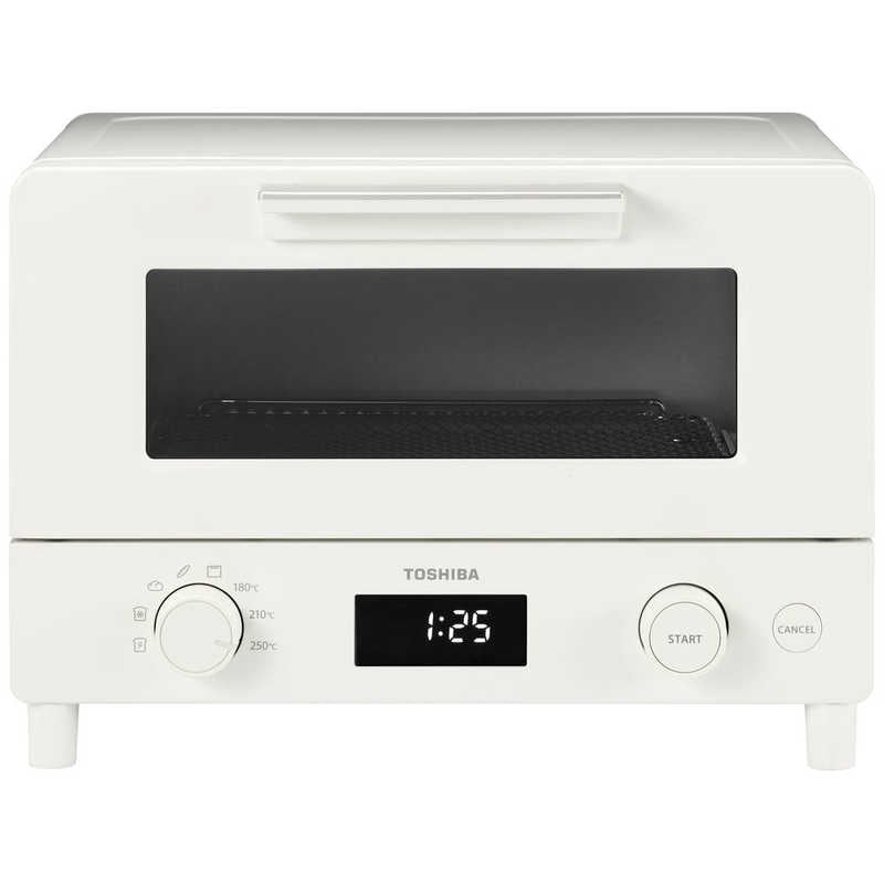 東芝　TOSHIBA　オーブントースター 1400W/食パン2枚 ミルキーホワイト　HTR-W7-W