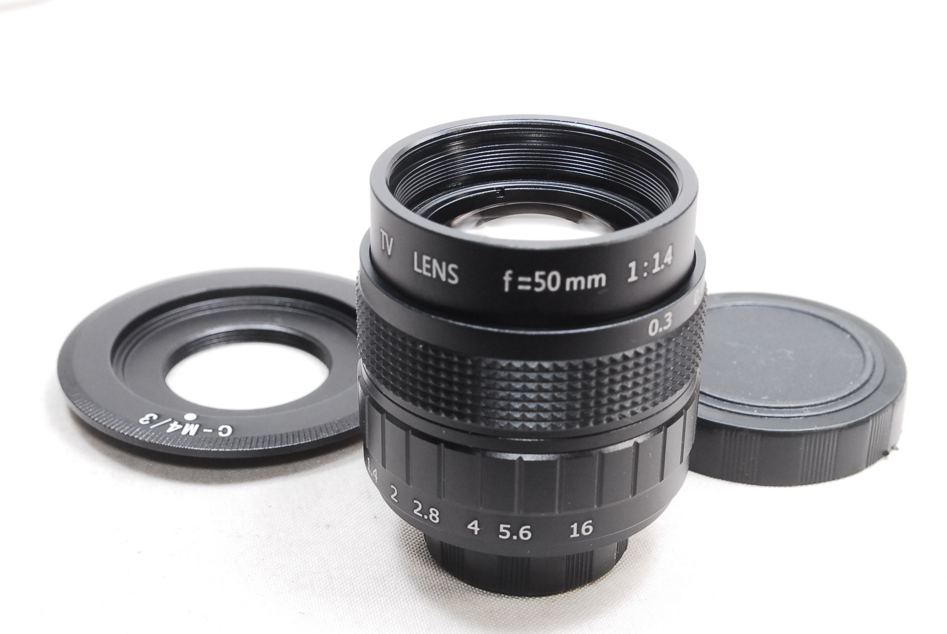 50mm F1.4 BK Cマウント マイクロ4/3 m4/3 Panasonic OLYMPUS Fujian CCTV マニュアル 単焦点レンズ マウントアダプター