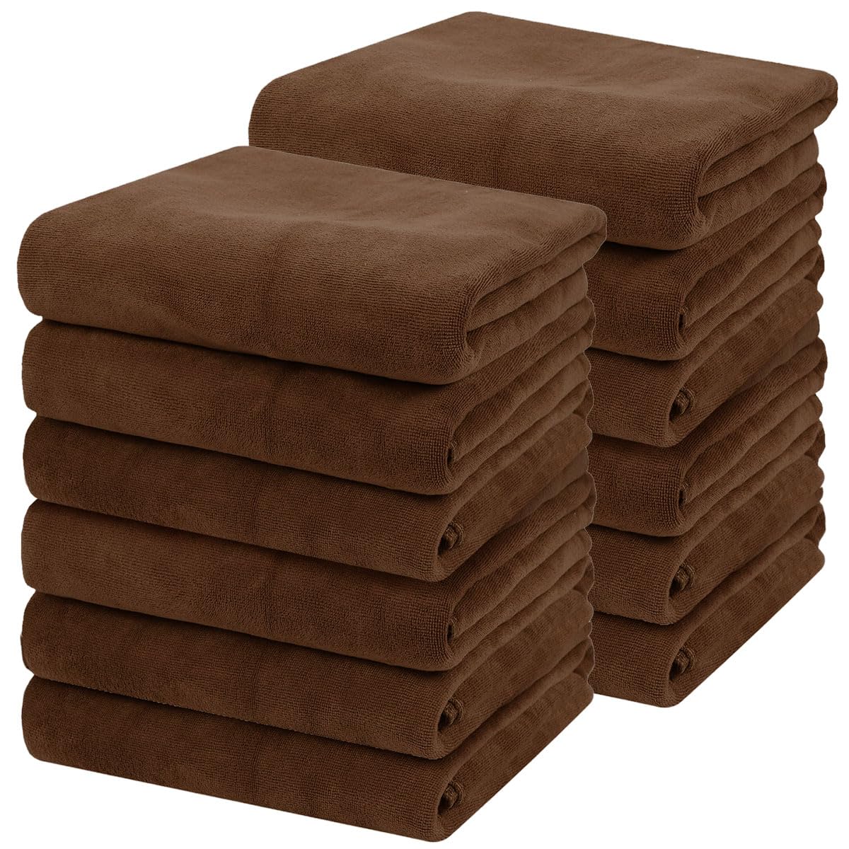 バスタオル 大判 エステタオル 業務用 マイクロファイバー 70×140cm 960匁 12枚セット モカ エステ サロン 速乾 瞬間吸水 大判 タオル セット 介護 ホテル 旅館 大判バスタオル