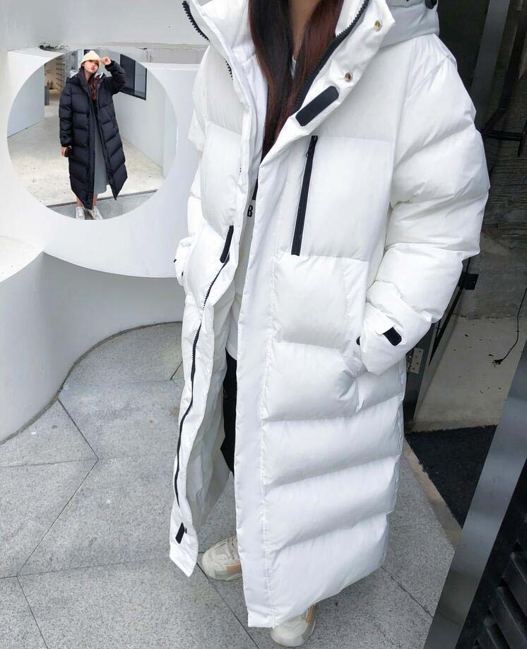 【】ダウンコート レディース ロングコート 中綿コート 冬服 ロングジャケット 大きいサイズ ブラック ホワイト ダウンジャケット フード付き 厚手上着 ジャケット アウター 暖かい ブルゾン