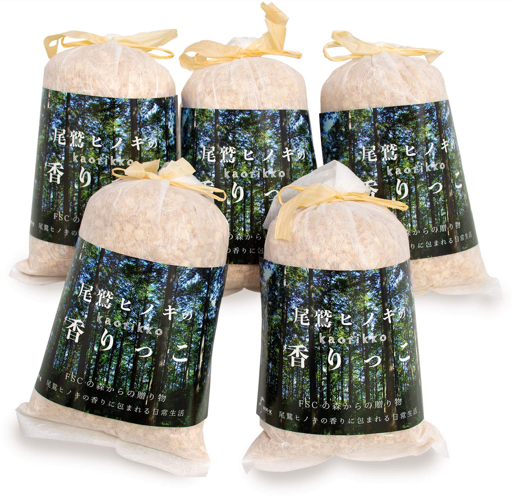 尾鷲ヒノキ ヒノキチップ 香りっこ 80g×5個セット [リラクゼーション/脱臭・消臭効果/抗菌効果]