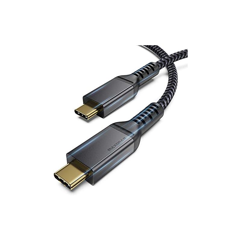 Thunderbolt 3 ケーブル 2m 40Gbps 5K@60Hz USB Type C サンダーボルト 3ケーブル オス 100W急速充電 USB4.0 PD対応 2つ 4K 映像出力 ナイロ