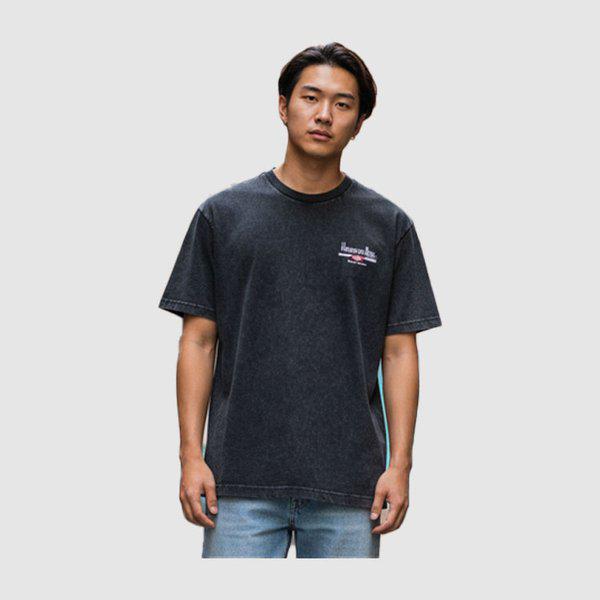 HBL オムグレー ヴィンテージ グラフィック 半袖Tシャツ UR121CRS21-DCH0