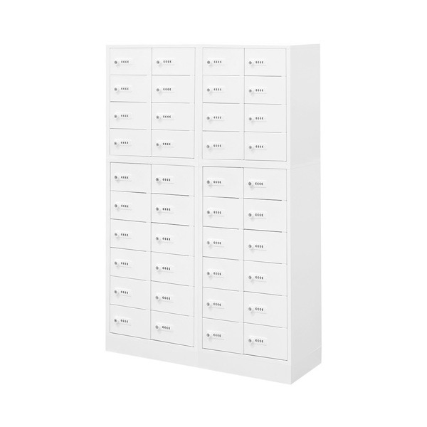 法人限定 Netforce NSAFE-410-2-W-WH ホワイト Nsafe II 4列10段 40人用 ダイヤル錠 ベース付 メーカー直送