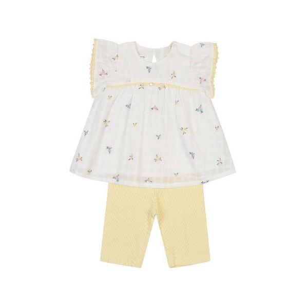 TC01 夏 ルカ刺繍ノースリーブ7分丈上下 YELLOW 01T323059 (S49694096)