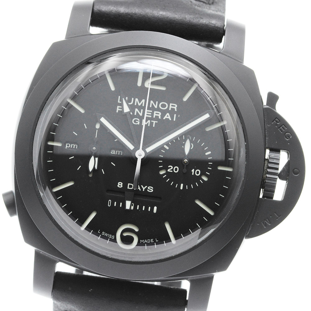 パネライ PANERAI PAM00317 ルミノール クロノ モノプルサンテ 8デイズ GMT 手巻き メンズ 保証書付き_826802【中古】
