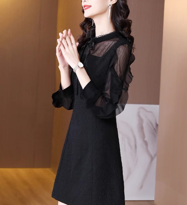 ワンピース デート モテアイテム シャツワンピース ブラウス フリル 長袖 シフォン 大人可愛い きれいめ 上品 おしゃれ かっこいい 大人可愛い ラブリー キュート ガーリー クール モード系