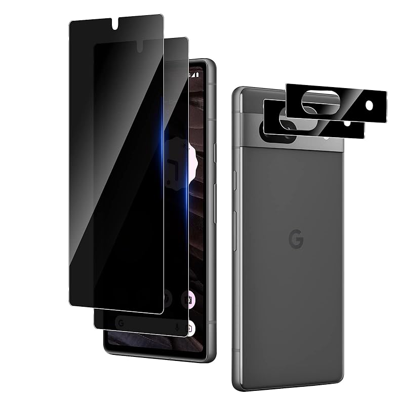 【覗き見防止】【2+2セット】 For Google Pixel 7A ガラスフィルム+カメラフィルム AUDASO Google Pixel 7A 保護フィルム旭硝子 高硬度9H 高透過率 防指紋