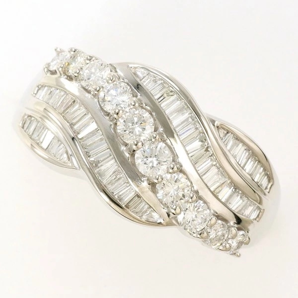 PT850 プラチナ リング 指輪 17号 ダイヤ 1.00 カード鑑別書 ジュエリー 中古 66,880円