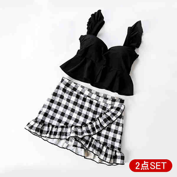 水着レディース 体型カバー 2点セット ビキニ 水着 アップウェア 女性用 ワンピース ママ水着 タンキニ水着 大きいサイズ 女子 ミセス セクシー レディース水着 盛れる ぽっちゃり ladies