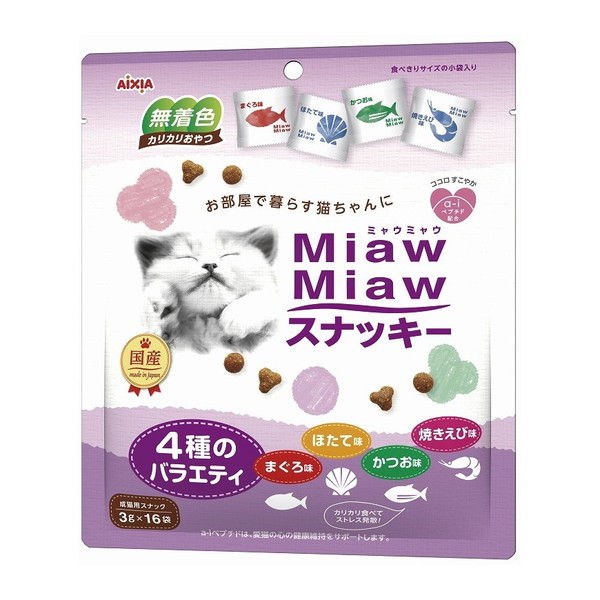 MiawMiaw�X�i�b�L�[ 4��̃o���G�e�B �܂��떡�E�������E�Ă����і��E�ق��Ė� 48g(3gx16��)