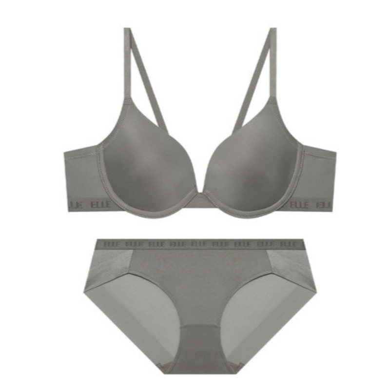 ブロック ロゴ ベーシック ブラ パンツ セット - グレー 80C 100
