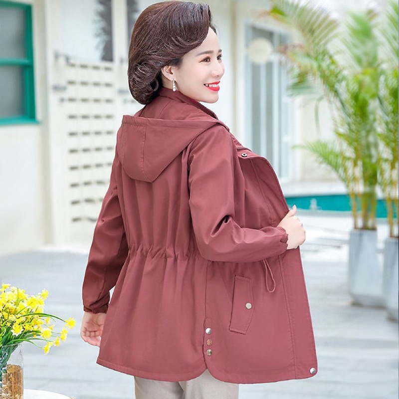 ママの秋コートジャケット 2025 新作中高年女性春秋ワイドレディース洋風大きいサイズウインドブレーカー