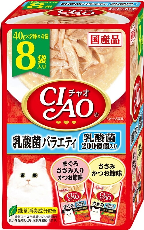 （まとめ買い）いなばペットフード CIAO パウチ 乳酸菌バラエティ 40gx8袋 猫用フード [x6]